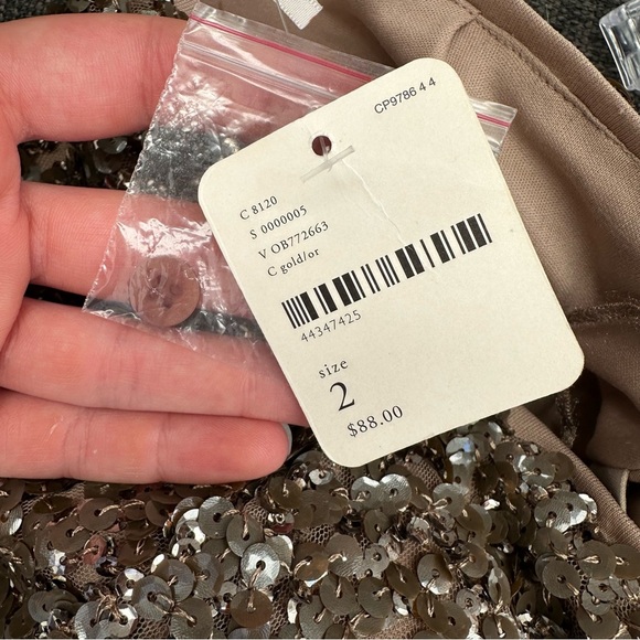 Free People nwt sequin skirt with zipper pull - Picture 10 of 12